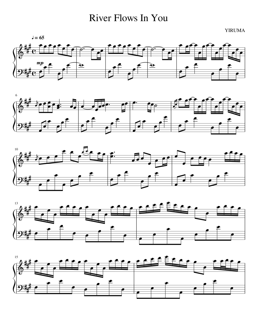 River Flows In You Sheet music for Piano (Solo) Musescore.com