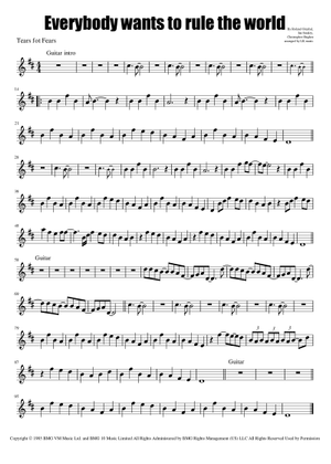 Play Official version of Shout sheet music by Tears for Play Official version of Shout sheet music by Tears for