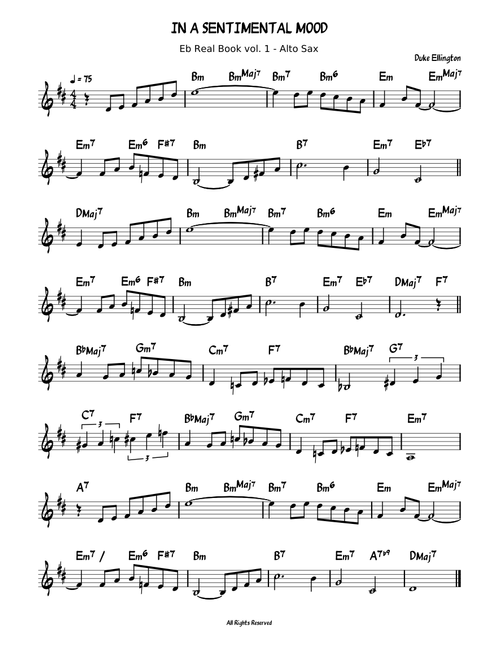 In a sentimental mood - Duke Ellington