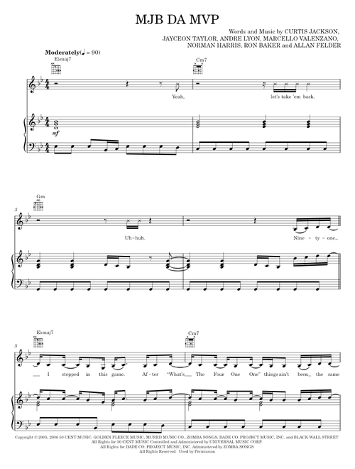 MJB Da MVP - Ja Rule, Mary J. Blige, Mary J. Blige Featuring Ja Rule (Piano-Vocal-Guitar)