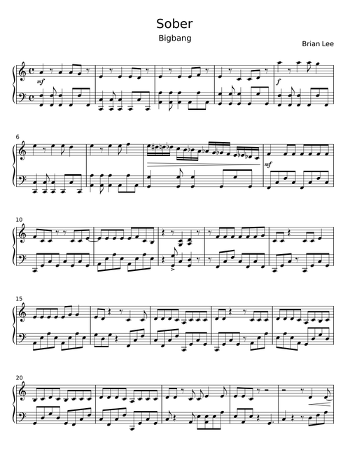 Sober – Bigbang;Brian Lee