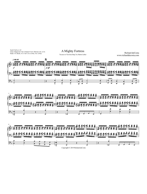 A Mighty Fortress (Arr. Richard deCosta) - Richard deCosta, original melody Martin Luther (Organ)