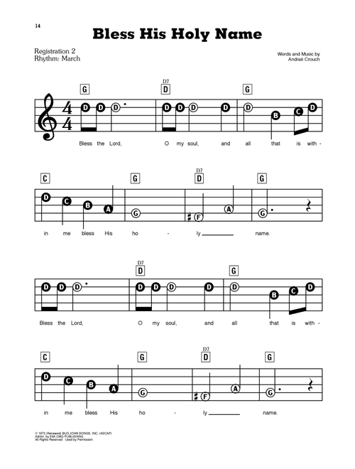 Bless His Holy Name - Andraé Crouch (E-Z Play Today)