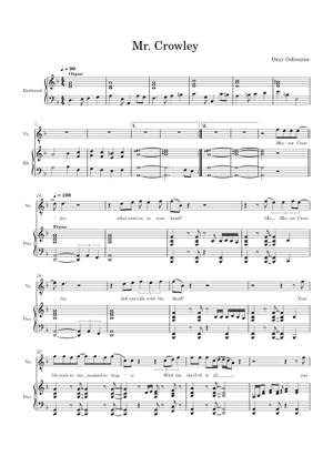 Play Official version of Mr crowley Sheet Music by Ozzy Osbourne for ...
