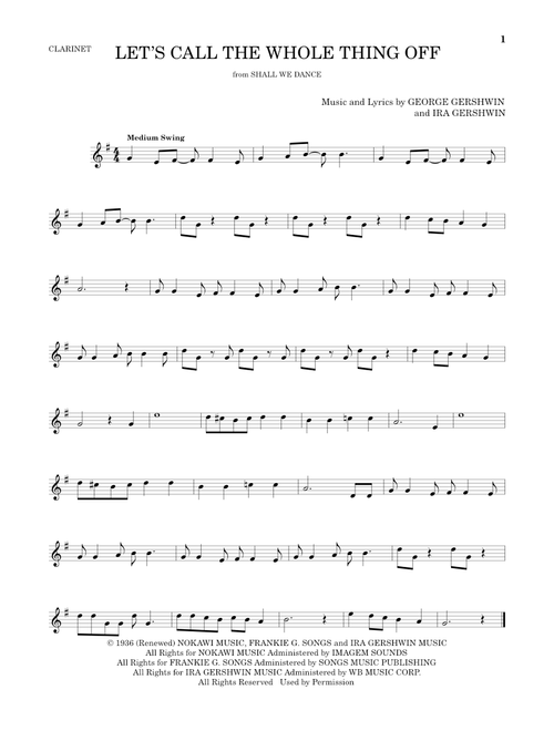 Let's Call The Whole Thing Off - Ira Gershwin (Clarinet Solo)