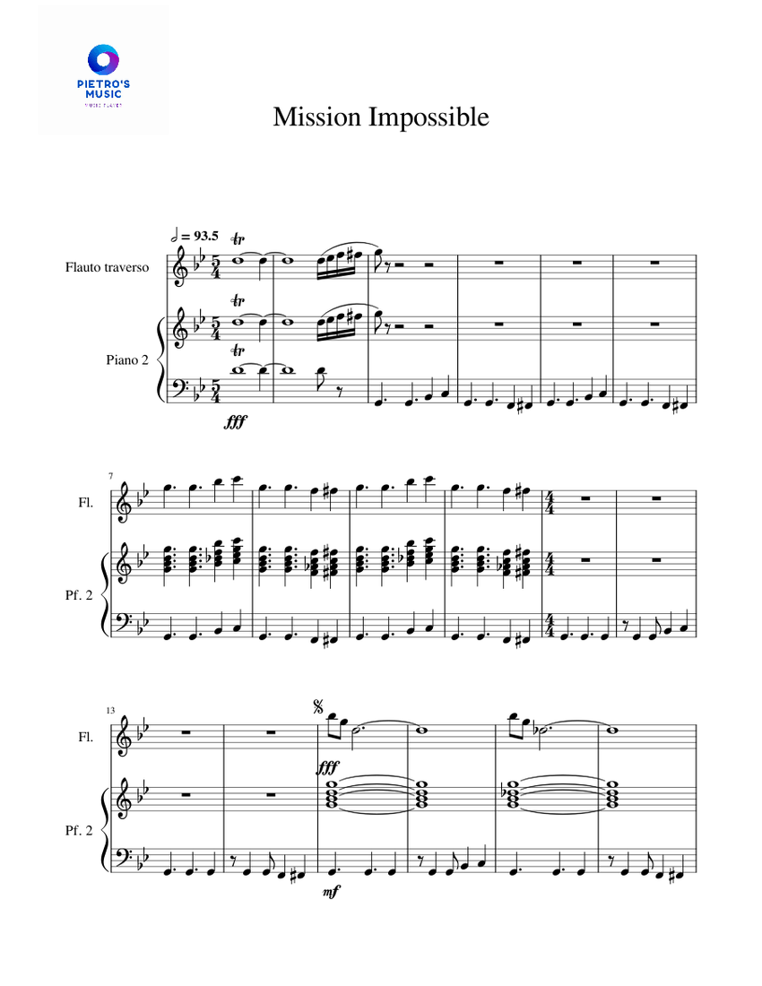 Mission Impossible Theme Lalo Schifrin Mission Impossible Sheet music