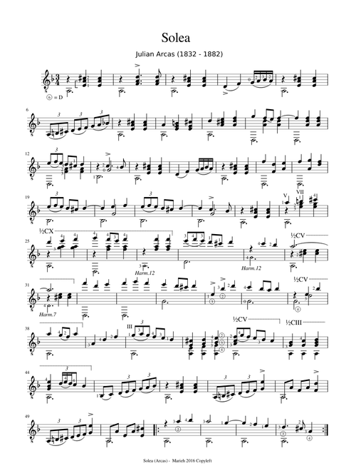 Solea - Julian Arcas (1832 - 1882)