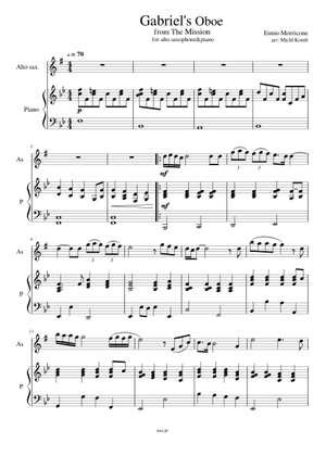 Gabriel's Oboe (For Sax Quartet) Sheet Music for Saxophone alto ...