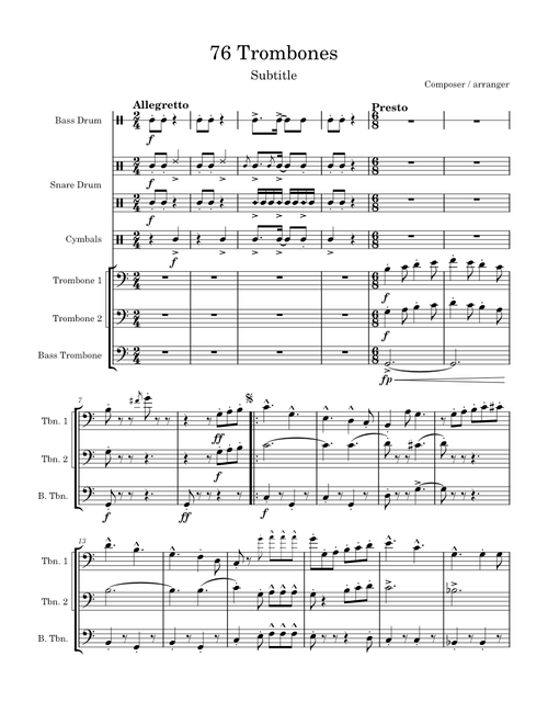 Seventy-Six Trombones – Meredith Wilson Seventy-Six Trombones