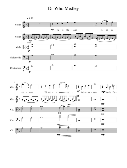Dr Who Medley for String Orchestra