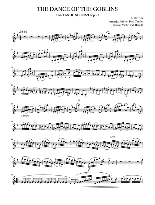 Dance of the Goblin – Antonio Bazzini (Channel Violin Tab Brazil - Youtube)