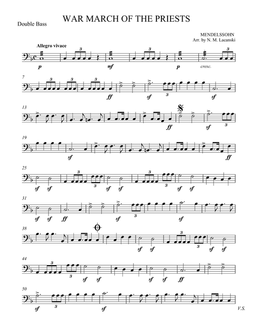 War March of the Priests (Arr. Nick Lacanski) - Mendelssohn, Felix (Orchestra)