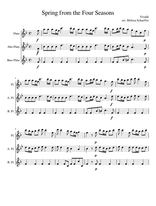 Arr of Spring for Flute Trio