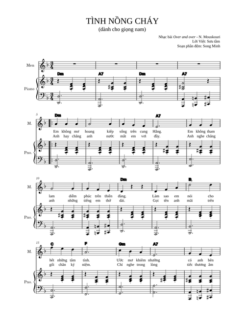 Tình Nồng Cháy - N. Mouskouri (for male voice)