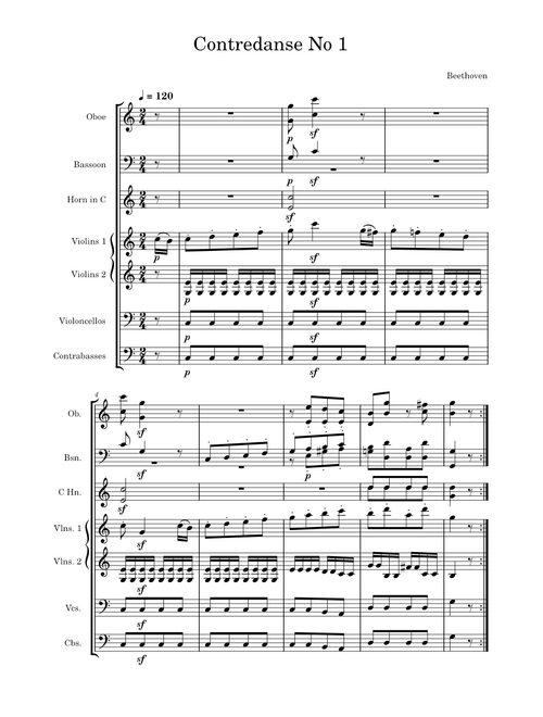 12 Contredanses, WoO 14: No. 1 in C Major - Beethoven