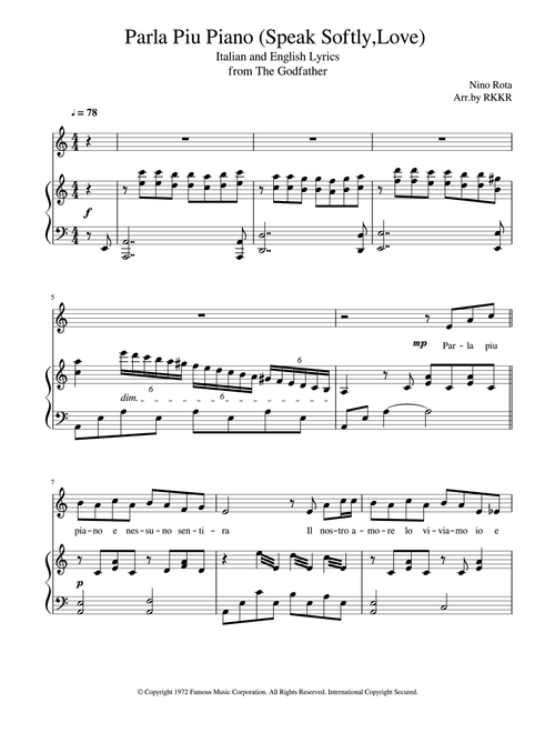 Speak Softly Love (Arr. RKKR) - Nino Rota (Choral, SA)