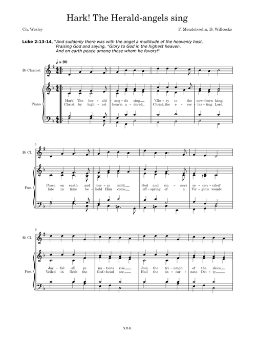 Hark! The Herald-angels sing - Clarinet & piano