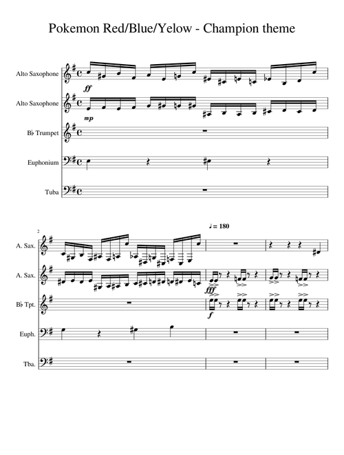 Pokemon Red/blue/yellow champion theme