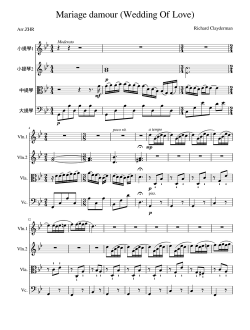 Mariage d'Amour – Paul de Senneville mariage damour wedding of love - richard clayderman