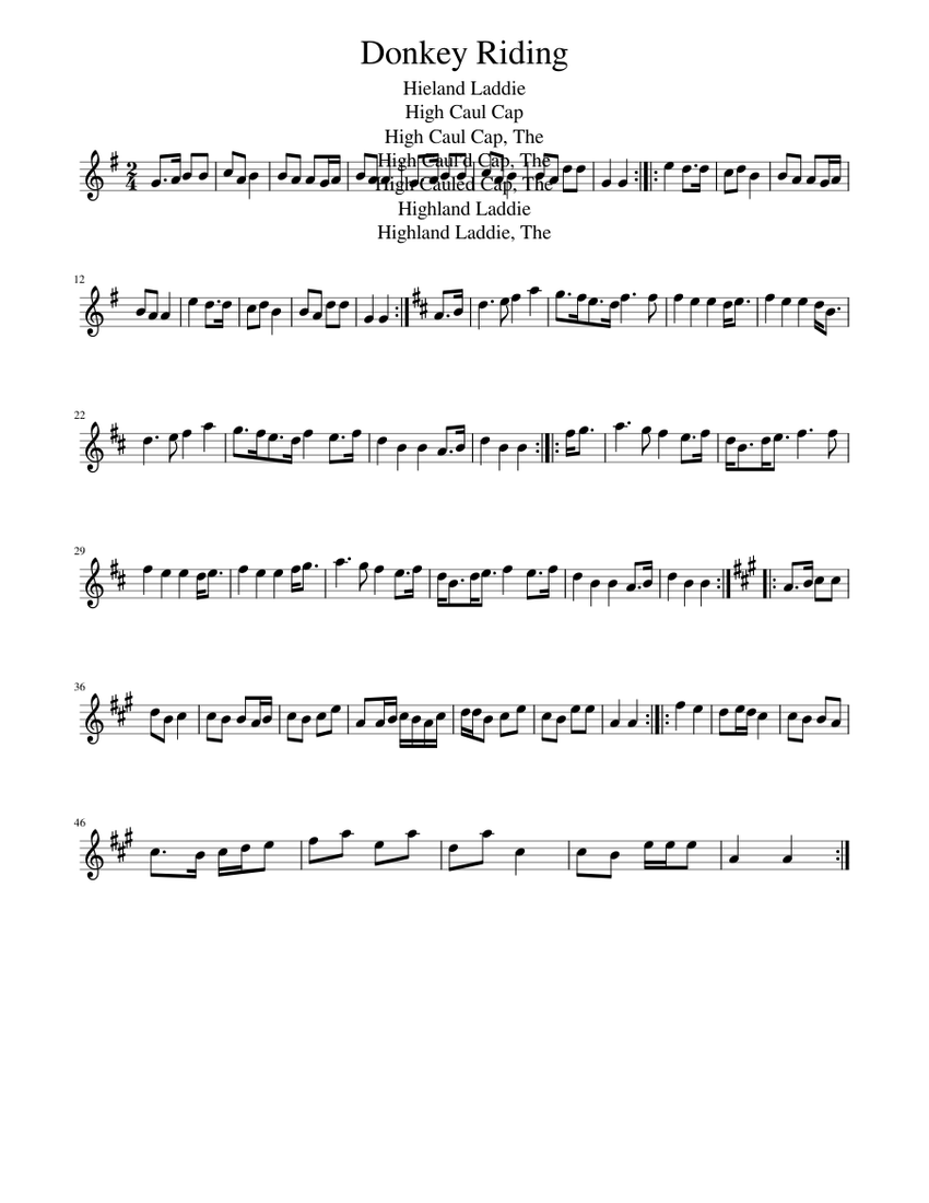Donkey Riding Sheet Music for Piano (Solo) easy | MuseScore.com