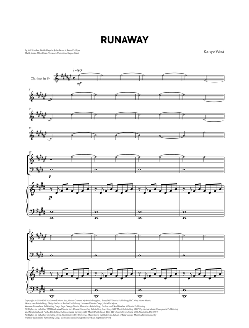 Runaway (Arr. Cadenza Editions) - Kanye West (Instrumental Duet)
