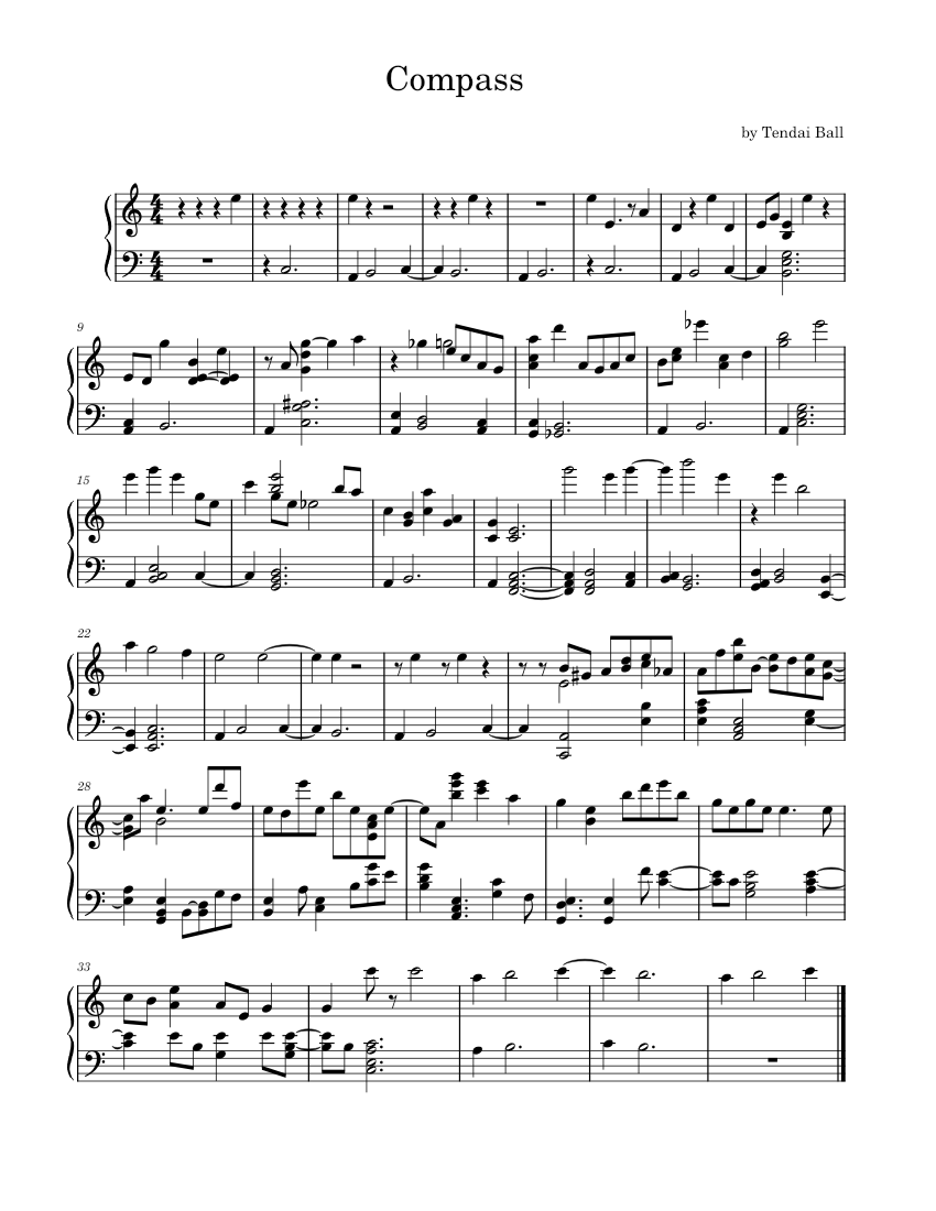 Compass Sheet music for Piano (Solo) Easy | Musescore.com