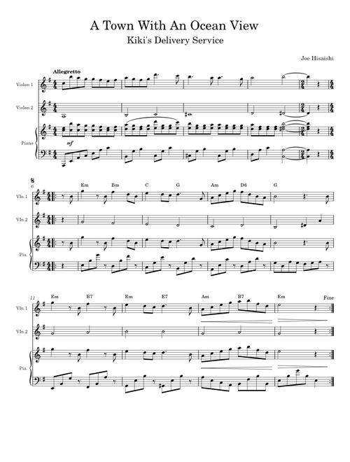 A town with an ocean view – Joe Hisaishi