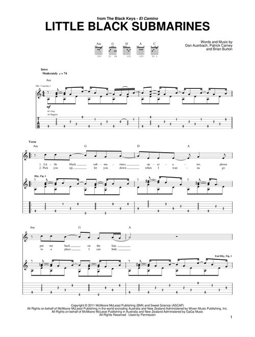 Little Black Submarines - The Black Keys (Guitar Tab)