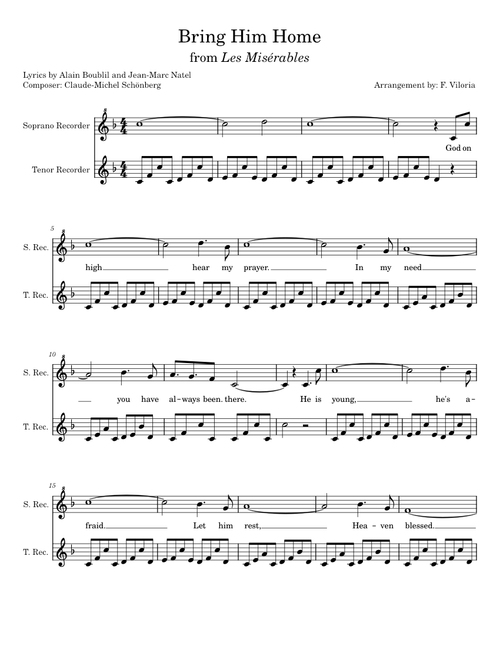 Bring Him Home - Claude-Michel Schönberg from Les Misérables