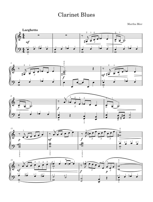 Clarinet Blues – Martha Mier