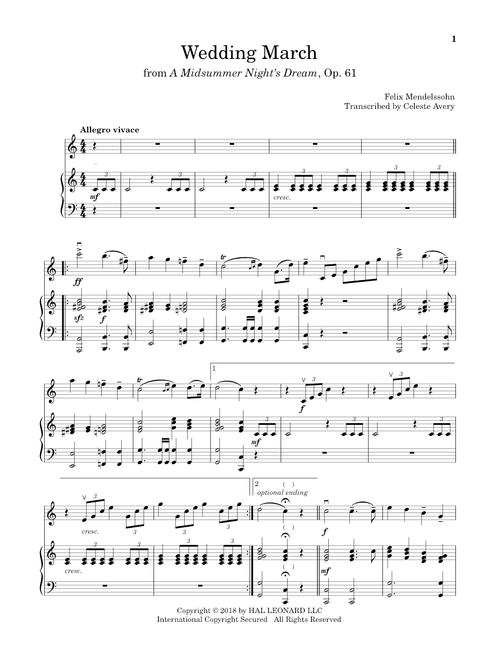 Wedding March - Felix Mendelssohn (Violin and Piano)