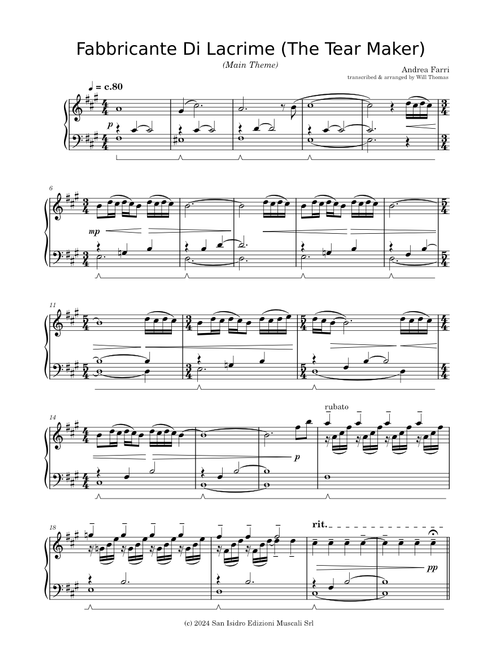 Il Fabbricante Di Lacrime (Main Theme) – Andrea Farri