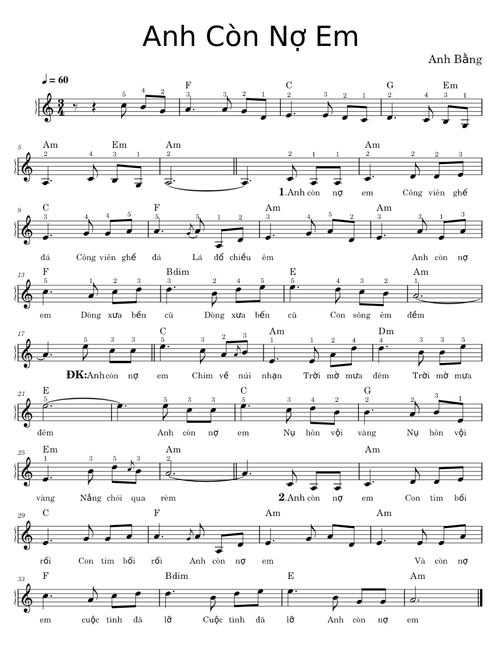 Anh Còn Nợ Em - Piano – HenrySD
