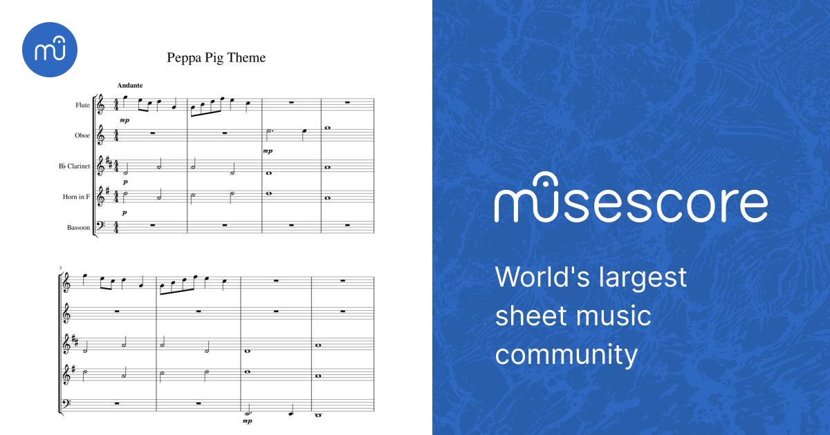 Peppa Pig Theme Sheet music for Flute, Oboe, in bflat