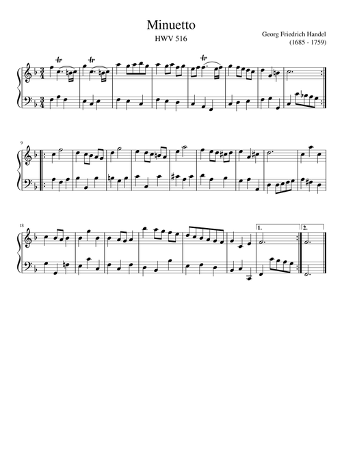 Minuet in F major, HWV 516 – Georg Friedrich Händel