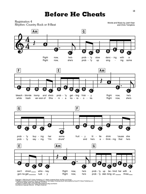 Before He Cheats - Carrie Underwood (E-Z Play Today)