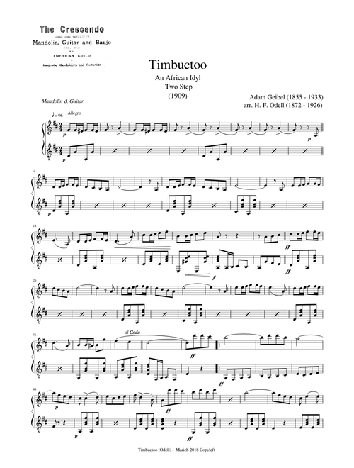 Timbuctoo - Arr. H.F. Odell (1872 - 1926)