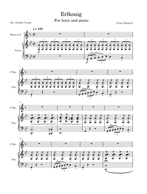 Erlkönig, D.328 – Franz Schubert Erlkonig (for horn)