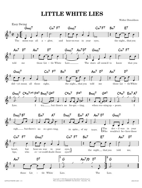 Little White Lies  [lead sheet] - Walter Donaldson