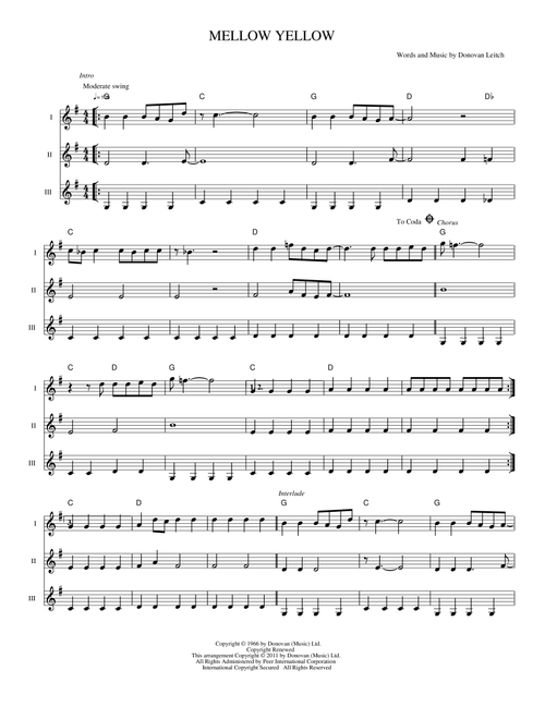 Mellow Yellow - Donovan (Guitar Ensemble)
