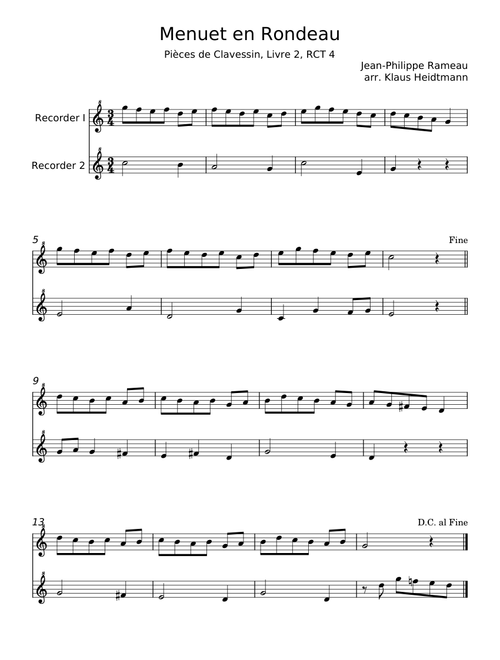 Menuet en Rondeau RCT4 - Jean-Philippe Rameau