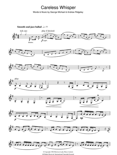 Careless Whisper - George Michael (Clarinet Solo)