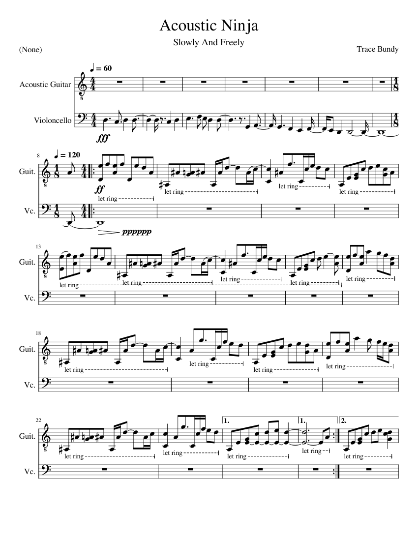 Acoustic Ninja Trace Bundy Acoustic_Ninja Sheet music for Cello