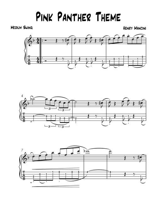 The Pink Panther (Arr. LT) - 100 Ans De Musiques De Films (Ukulele)