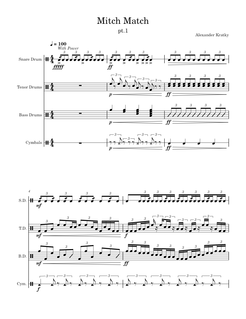 Mitch Match – alexdagr8r Sheet Music | MuseScore.com