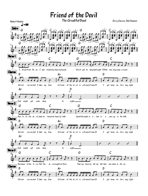 Friend of the devil – Grateful Dead