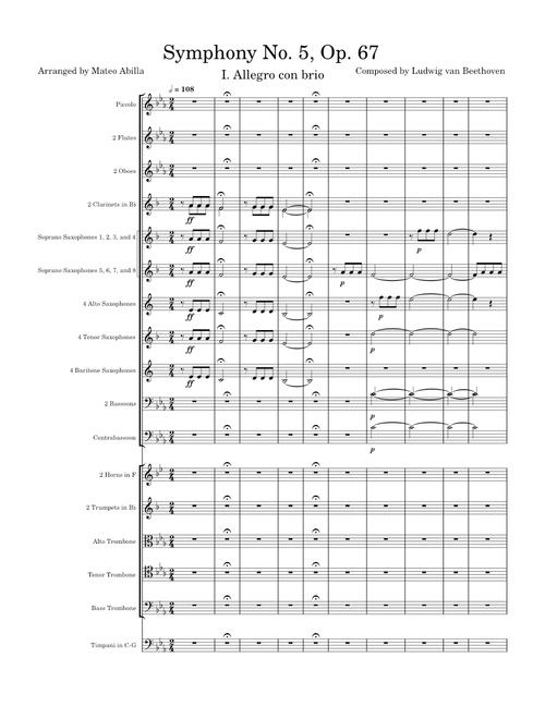 Symphony No. 5, Op. 67 (I. Allegro con brio)-Ludwig van Beethoven