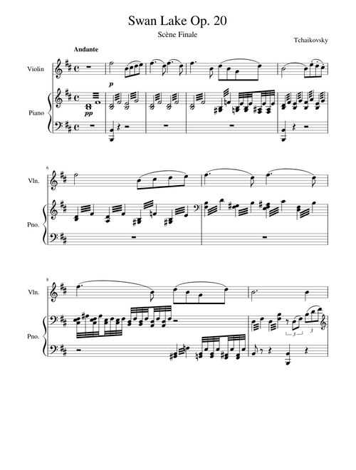 Swan Lake Op 20 in D - Tchaikovsky (Piano + Violin)