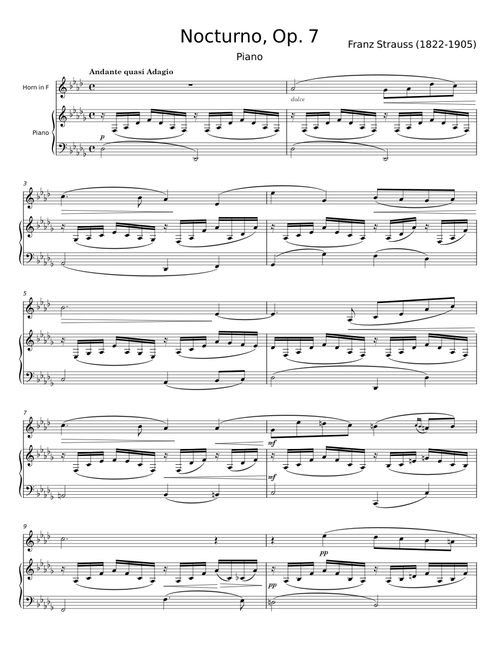 Nocturno, Op.7 - Franz Strauss