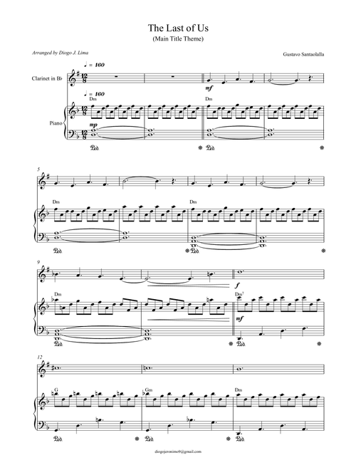 The Last Of Us (Arr. Diogo J. Lima) - Gustavo Santaolalla (Clarinet and Piano)